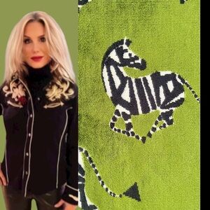 Rich Green Upholstery Fabric Zebra Print